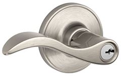 J-Series by SCHLAGE Seville Keyed Entry Lever, Satin Nickel (J54SEV619)