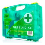 Premier HSE Approved First Aid Kit, Wall-Mounted Hard Case, Complete Accident Safety Set for 1-10 People, Ideal for Home, Office, Workplace, and Emergency Use