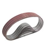 FEIHU Sanding Belts 9x533 mm. 5 Different Grits. Each 6 x 40/80/120/180/320, Sanding Belt Set, for Compressed air Belt Sander Polishing Metal, Wood (30 Pieces)