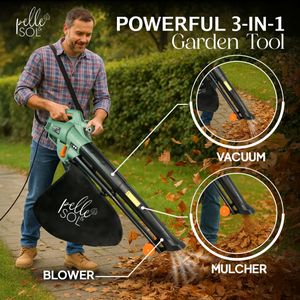 Pelle Sol 3300W Leaf Blower Vacuum – Powerful Garden Tool