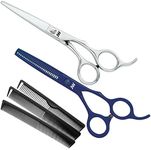 (14cm ) - JW CRX Professional Hair Cutting Scissors & Thinning Shear Set with Carbon Comb Set - Razor Edge Series (14cm )