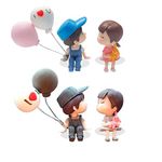 DKDDSSS 4pcs Cute Car Decoration, Car Decoration Cute Cartoon Couples Action Figure Figurines Balloon Ornament, Car Dashboard Decorations, Cute Kiss Couple Doll Ornaments