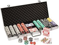 Ace Casino Poker Chip Set in Aluminum Carry Case - Holo Inlay Heavyweight 14-Gram Casino Quality Poker Chips - With Dice and Playing Cards - Heavy-Duty Protection - Locking Portable Case (500 ct.)