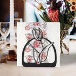 Modern Napkin Holder, Flower Pattern Standing Storage Paper Dispenser for Tables, Kitchen & Dining Room Decor,Iron Napkins Holders Indoor and Outdoor Use, Cocktail Picnic Bar Metal Holder for Paper