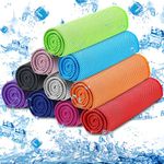 MENOLY 10 Pack Cooling Towel, Ice Towel Microfiber Towel Soft Breathable Chilly Towel for Sports Gym Yoga Camping Running Fitness Workout & More Activities (10 Colors)