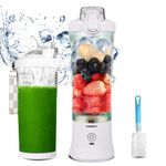 600ml Portable Blender USB Rechargeable, TOPESCT Waterproof Personal Blender for Shakes and Smoothies, 270W Strong Cutting Power with 6pcs 3D Blades for Travel, Office & Sports(White)