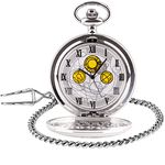 Tiong Doctor Who Pocket Watch Vintage Quartz Pocket Watch with Chain Roman Numerals Fashion Gift for Men Women