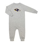 NFL Grey French Terry Baby Jumpsuit (12-18M) - Baltimore Ravens