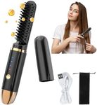 Aceshop Cordless Hair Straightener Brush, Portable Hair Straightening Brush Negative Ion Hot Comb Hair Straightener for Women Fast Heating 3 Temperature USB Rechargeable Safety Lock Anti-Scald