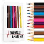 Shades of Anatomy Colored Pencil Set for Fans of Grey's Anatomy | Set of 12 Grey's Anatomy-Inspired Parody Pencils | Each Color Pencil is Foil-Stamped with Clever Show References | Great Gift for Fans