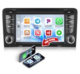 CAMECHO 2+64G Android 13 Car Stereo Wireless Carplay Android Auto for Audi A3 8P 8P1 8V S3 RS3 Sportback 7 Inch Touch Screen Car Stereo with Sat Nav FM RDS WIFI Bluetooth+Backup Camera