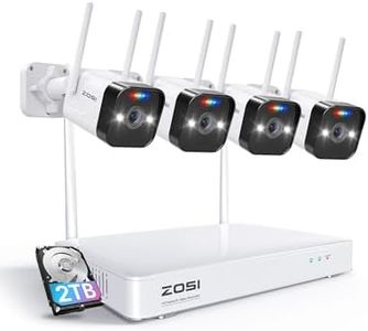 ZOSI 2K Wireless Security Camera System with 2TB HDD,4PCS 3MP Outdoor Indoor Home Surveillance Spotlight WiFi Cameras,Color Night Vision,2 Way Audio,Light & Sound Siren,8CH 3MP NVR for 24/7 Recording