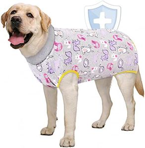 AOFITEE Dog Recovery Suit, Surgical Recovery Suit for Dog Female After Spay, Rabbit Pattern Dog Recovery Shirt for Abdominal Wounds, Anti Licking Dog Onesie Jumpsuit E-Collar Cone Alternative 5XL