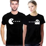 Laval Premium Matching Couples Shirts Pacman His and Her Shirt Set for Men Women T-shirt 45 Women XXL/MenS Black