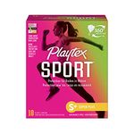 Playtex Sport Tampons with Flex-Fit Technology, Super Plus, Unscented - 18 Count (Pack of 2)