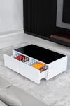 Water Sparks LazyBAR Smart Mini Bar Multi Functional Coffee Table with Toughned Glass Table Top for Home and Office - Refrigerator