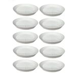 BHAJANLAL GREENERY Plastic Bottom Tray Plate Suitable for 10 inch, 12 inch, Round Plastic Pot, Set of 10 Pieces (White)