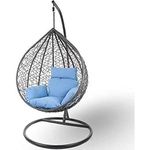 Bhairav Store Furniture Single Seater Swing Chair with Stand & Cushion & Hook Outdoor Indoor| Living Room | Balcony | Garden | Patio | Home Improvement