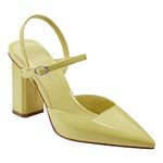 Marc Fisher Womens Doster 2 Faux Leather Block Heels Yellow 8.5 Medium (B,M)