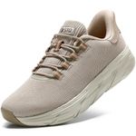 STQ Slip on Shoes for Women Hands Free Non-Slip Tennis Walking Sneakers Comfortable Plantar Fasciitis Taupe US 6