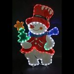 Garden Mile® Large Multicolour Snowman LED Rope Lights - Pre-Lit Multi Function Waterproof Xmas Snowman Figure Silhouette Hang Light - Indoor or Outdoor Use Christmas Decorations Fairy Lights (60cm)