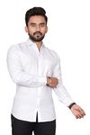 Besix Men Regular Fit Solid White Colour Cotton Blend Spread Collar Casual Shirt(CSRMNKT_White_XXL)