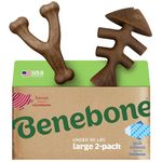 Benebone Set of 1 Fishbone/Wishbone Durable Dog Chew Toys, Real Fish, Real Bacon, Made in USA, Small