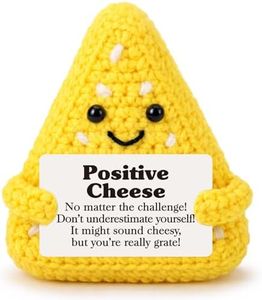 Hweijm Handmade Crochet Cheese Easter Day Gift for Coworker Friend Work Bestie Teammate New Job Promotion Mother Day Graduation Birthday Cheer Up Support Pocket Companion Small Present