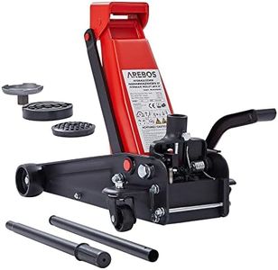 Arebos 3T Cric hydraulique de manœuvre avec pédale intégrée | Hauteur d'encastrement 130-508 mm | 2 Supports en Caoutchouc | Jack roulettes 360° | Béquille Voiture