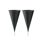 Royal Imports Cemetery Vases for Grave with Spikes Flowers Holder Decorations, Outdoor Memorial Markers, Floral Plastic Pot with Metal Ground Stakes, Medium, Set of 2