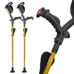 Ergobaum 7G Adjustable Folding Ergonomic Shock-Absorbing Crutches (Pair) (Gold)