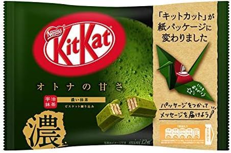 Kit Kat Mini Japanese Uji Matcha Strong Green Tea Flavor 12 pcs - Sweetness for Adults