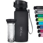 720°DGREE Sipper Water Bottle 650ml with Fruit Infuser | BPA, BPS Free | Tritan | For Adults & Kids | For Sports, Gym, Office, Workout | Onyx Black