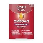 Seven Seas Omega-3 Fish Oil, Max Strength, Omega 3 + Vitamin D For Whole Body Health+, 30 Capsules