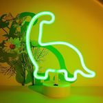 LED Green Dinosaur Neon Signs Neon Night Light Sign for Party Supplies Girls Room Decoration Accessory for Luau Summer Party Christmas Party Table Decoration Children Kids Gifts (Green Dinosaur)