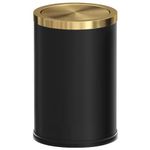 YOJIA 9L / 2.4 Gallon Golden Trash Can with Flipping Lid, Stainless Steel Small Garbage Can, Wastebasket Bin for Bathroom, Powder Rooms,Living Room,Bedroom,Office,Hotel,RV (Black and Gold)