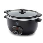 GreenLife Cook Duo Healthy Ceramic Nonstick 6QT Slow Cooker, PFAS-Free, Digital Timer, Dishwasher Safe Parts, Black