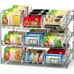 SimpleHouseware Stackable Can Rack Organizer Storage for Pantry, Chrome