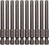 Sipery 10Pcs Hex Head Allen Wrench Drill Bits H5 (5mm) S2 Steel Magnetic Hexagon Hex Head Screwdriver Bits 1/4 Inch Hex Shank 3 Inch Long Drill Bit