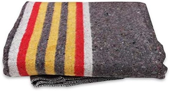 Lot de 10 couvertures de déménagement rayées jaunes, rouges et blanches - 150 x 200 cm, 1350 g (099.0080)