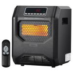 VEVOR Infrared Heater, 1500W Remote Control Electric Space Heater, LED Patio Heater w/ 3 Speeds & Timer & Overheat/Tip-Over Protection & Child Lock, for Bedroom,Living Room,Nursery,Studio,ABS