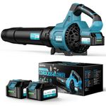 Leaf Blower Cordless, 8000mAh Battery with Fast Charger, Lightweight Electric Garden Blowers with Turbo Boost, 257 km/h & 3 Speed Levels for Lawn Care,Yard,Garage,Leaves,Snow,Dust,and Debris Removal