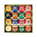 Aska Billiards Pool Boston Numbered Balls Set, 16 Balls Including a Cue Ball, 2 1/4 inch (PB11)