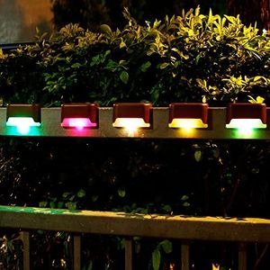 Phereu 16 Pack Solar Deck Lights Outdoor, Solar Step Lights LED Waterproof Outdoor Lights Patio Decor for Stair Patio Yard Path and Garden, Color Changing