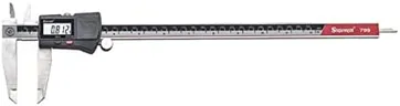 Starrett Stainless Steel Electronic Slide Caliper - 0-12" Range, .0005" Resolution, LCD Display, Fine Adjustment Thumb Wheel, in/mm Conversion - EC799A-12/300