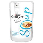 Gourmet Adult Cat Soup Wet Food Pouch Tuna/Shrimp/Whitefish, 40 g - Pack of 32