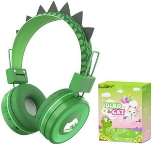 JYPS Cuffie Bluetooth Bambina, Dinosauro/Orecchie di Gatto Cuffie Bambini con Microfono, Bambina Cuffie Wireless Senza Fili Stereo per iPad/Tablet/Scuola, Musica Cuffie over-ear per Ragazze