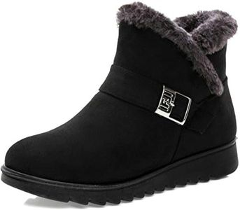 Vunavueya Stivali Donna Invernali Scarpe Stivaletti da Neve con Imbottitura Calda Stivali alla Caviglia Caldi Boots Scarpe Nero -C 38 EU/245CN