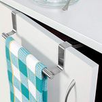 Leawall Stainless Steel Towel Holder Cabinet Hanger Over Door Kitchen Hook Drawer Storage/Towel Bar (1 Pcs Set, 28 CM-11 inch)