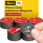 Adhesive Magnets - Ferrite Magnetic - 18 Pieces - Round Disc Magnets - Strong Sticky Adhesive Backing - Ceramic Magnets Ideal for Kitchen - 1"x0.15"